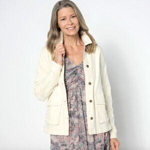 Me by Jennie Garth The Dylan Denim Jacket , Natural Sz L a653632